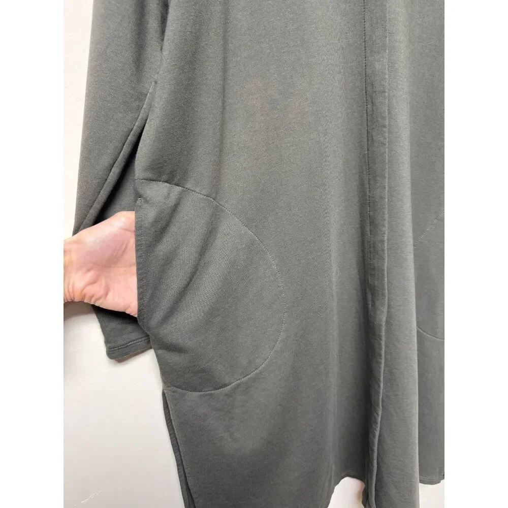 J. JILL PURE JILL Olive Green Hooded One Button Cardigan Pima Cotton/Modal, XL